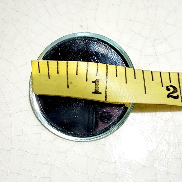 Vintage circle mirror statement brooch pin - Picture 5 of 5